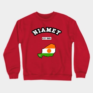 🌍 Niamey Niger Strong, Niger Flag Map, Est 1905, City Pride Crewneck Sweatshirt